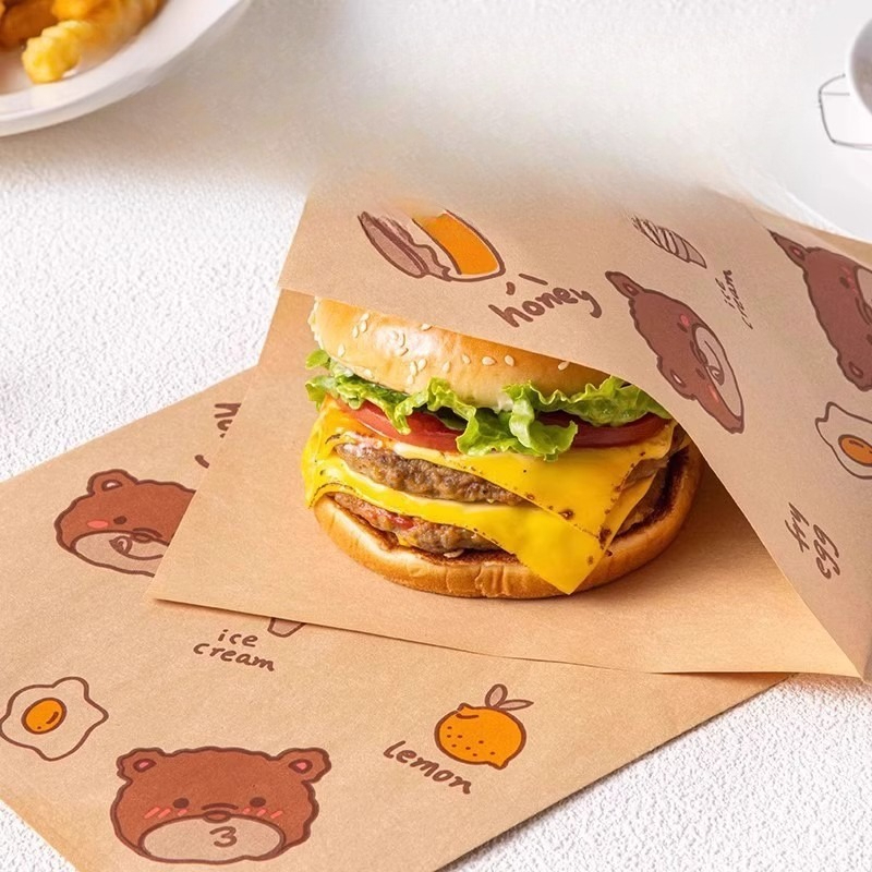 Meal Prep Microwave - Kantong Kertas Anti Minyak untuk Hamburger,