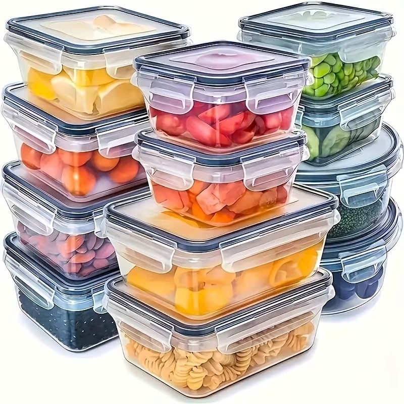 Meal Prep Microwave - 4 Wadah Penyimpanan Makanan Transparan dengan