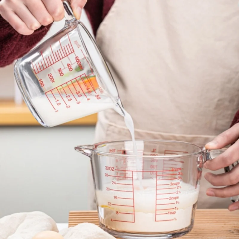 Meal Prep Microwave - Gelas ukur kaca 2/4 untuk memanggang