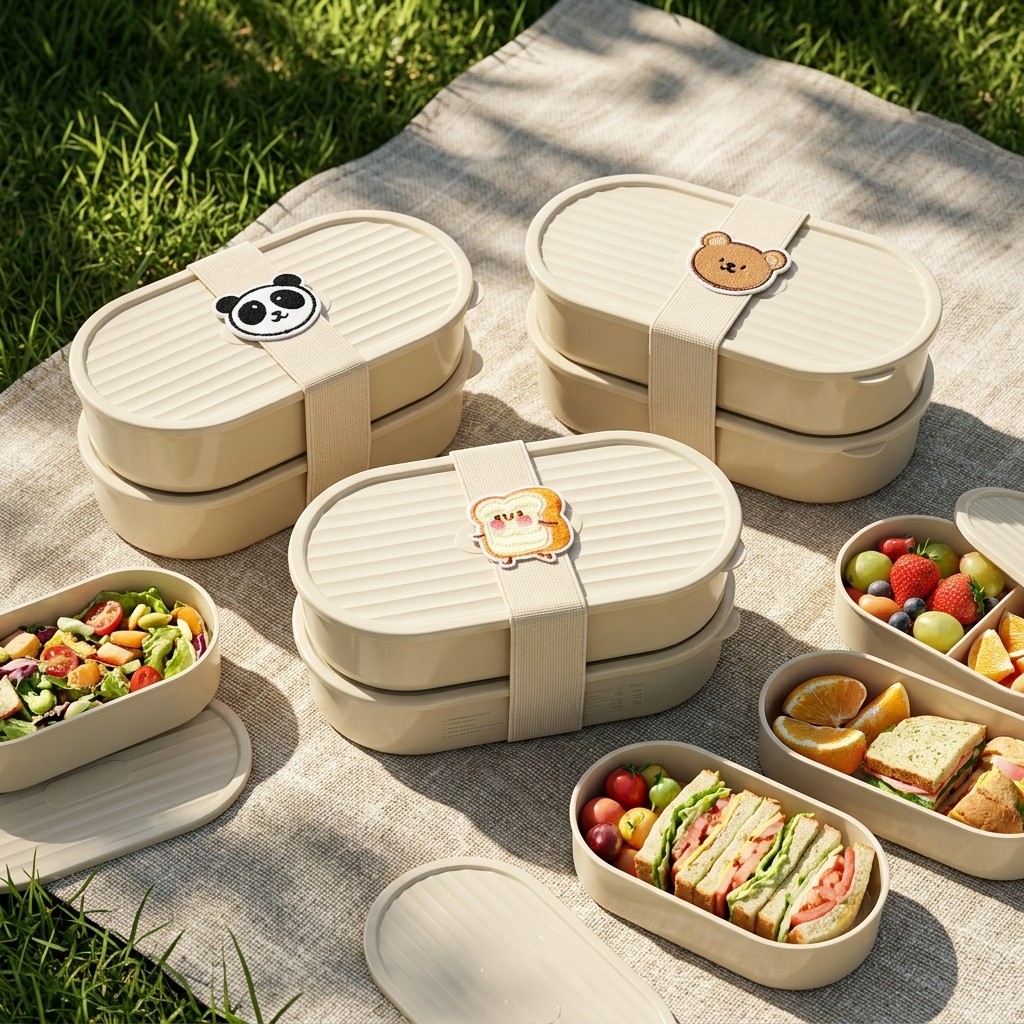 Meal Prep Microwave - 2Pcs/Set Kotak Bento Anak Kartun Dengan