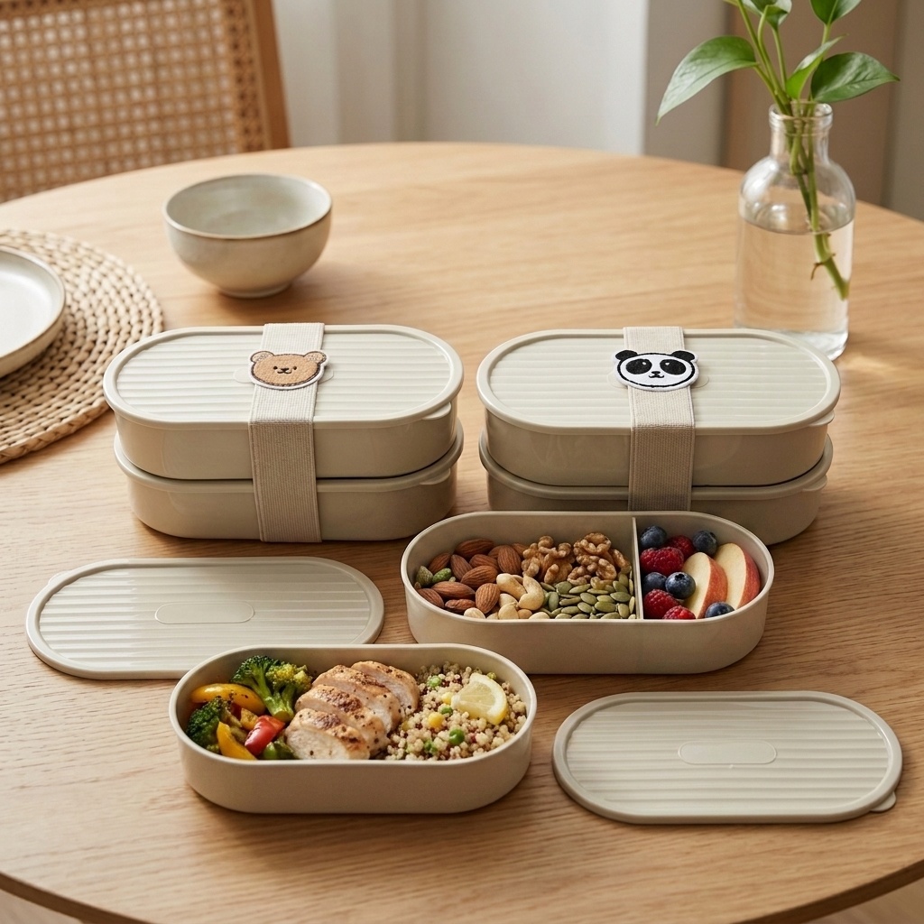 2Pcs/Set Kotak Bento Anak Kart - Meal Prep Microwave ulasan dan harga