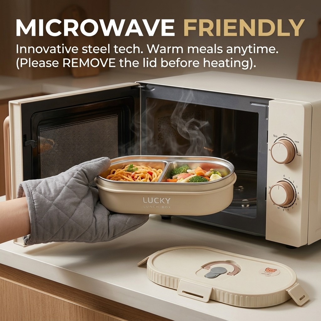 Kotak Makan Bento dari Baja Ta - Meal Prep Microwave ulasan dan harga