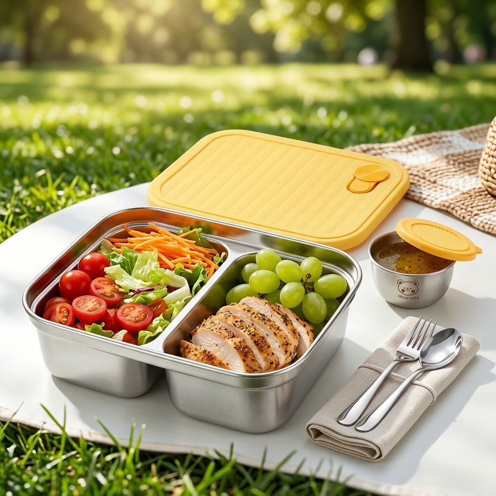 Wadah Makan Siang Stainless St - Meal Prep Microwave ulasan dan harga