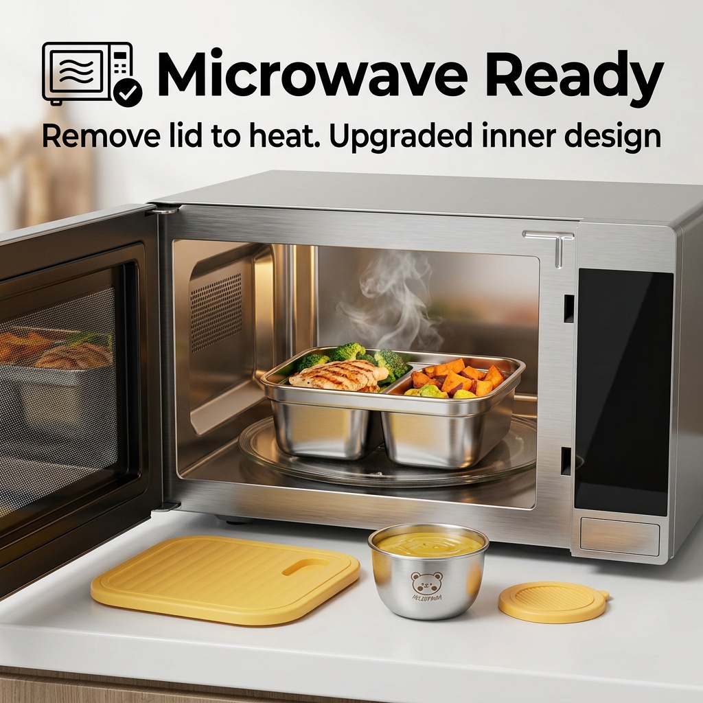 Wadah Makan Siang Stainless St - Meal Prep Microwave ulasan dan harga